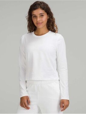 Lululemon Classic-Fit Cotton-Blend Long Sleeve Shirt (White)